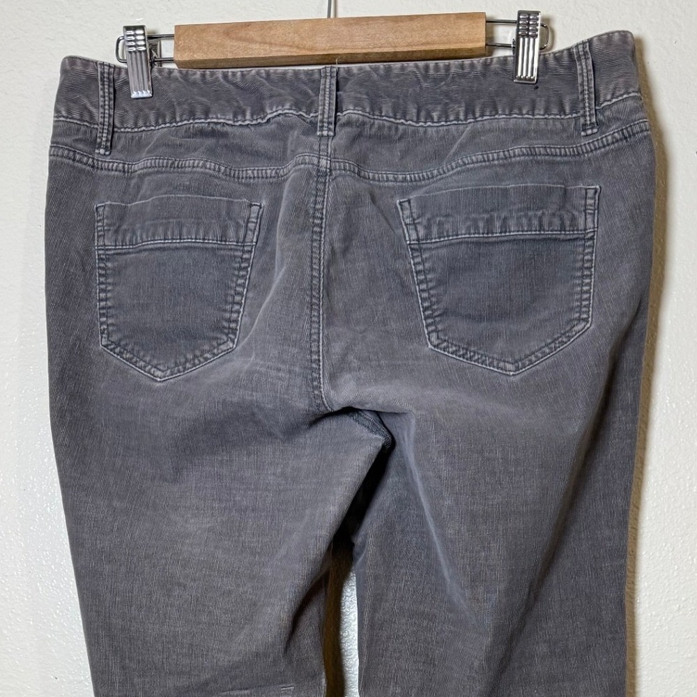 Banana Republic Women Corduroy Pants 12 Petite Grey Straight Leg Dark Academia - Picture 4 of 11